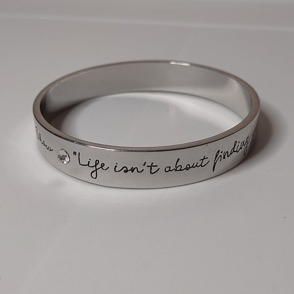 Life Isn't About Finding Yourself Life Is About Creating Yourself Metal Bangle - Picture 1 of 12